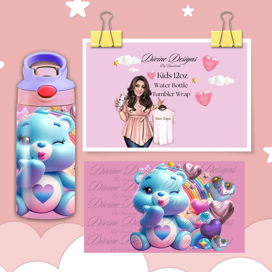 Care Bear Kids 12 Water Bottle Tumbler Wrap