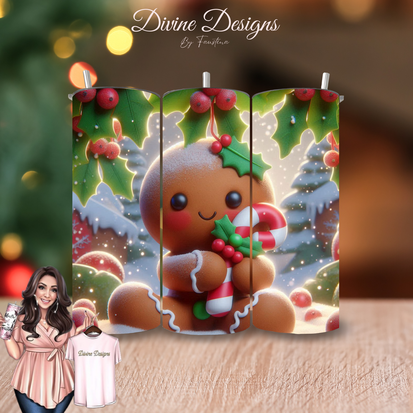 Gingerbread Man Christmas Tumbler 20oz