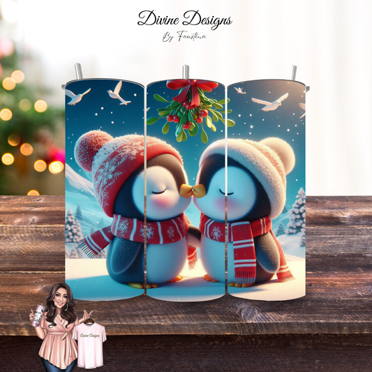 Penguins Kiss Christmas Tumbler 20oz