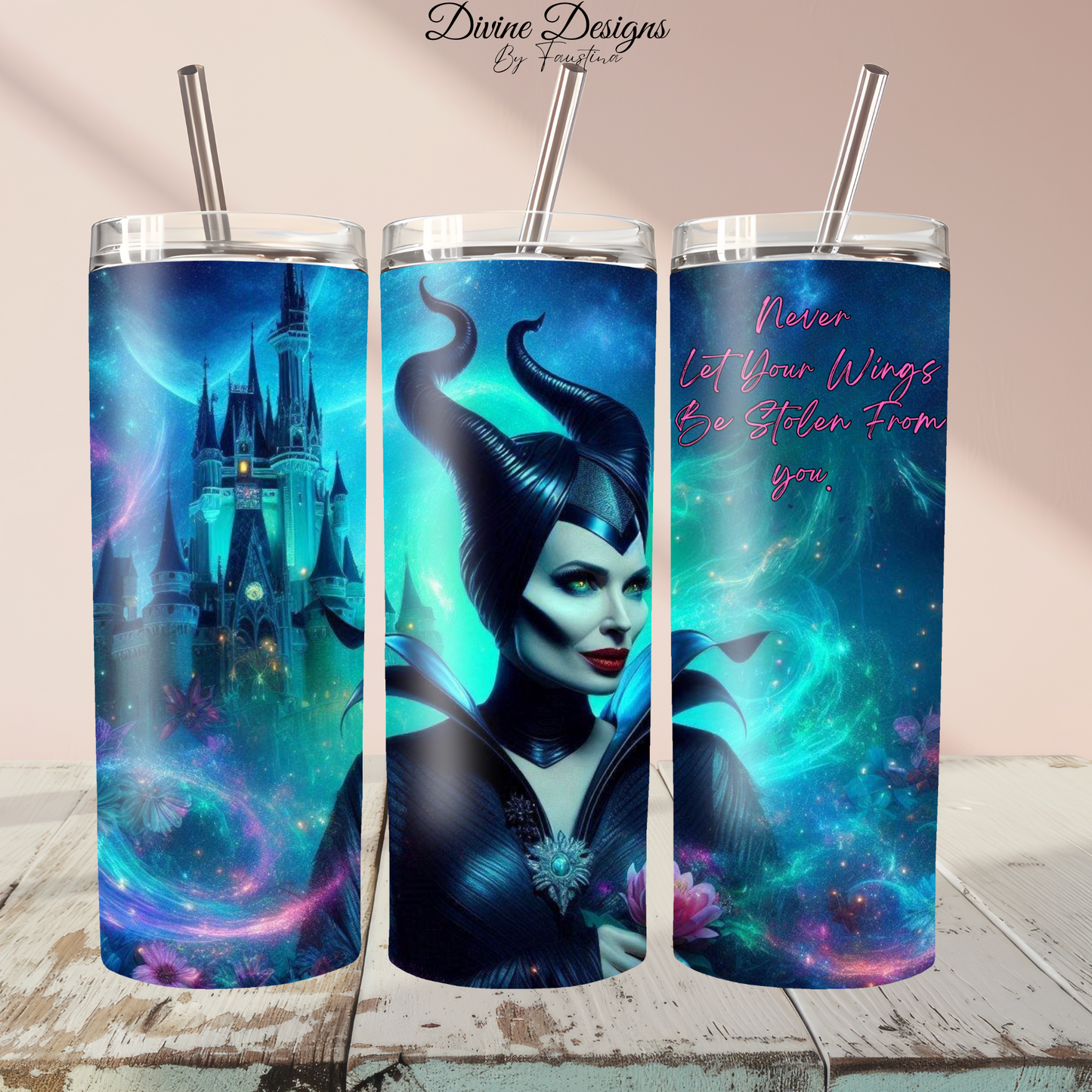 Maleficent 20 oz Tumbler with lid and straw