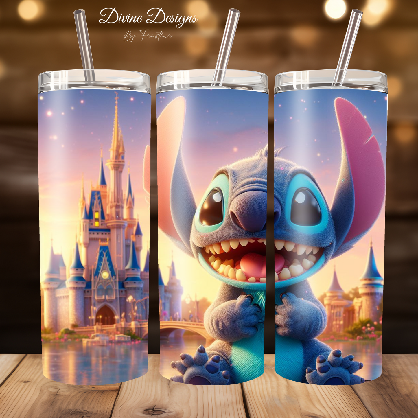 Stitch 20oz tumbler with lid and straw