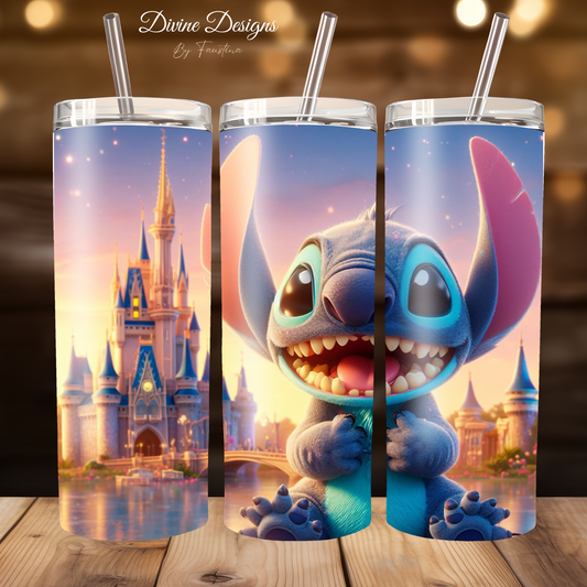 Stitch 20oz tumbler with lid and straw