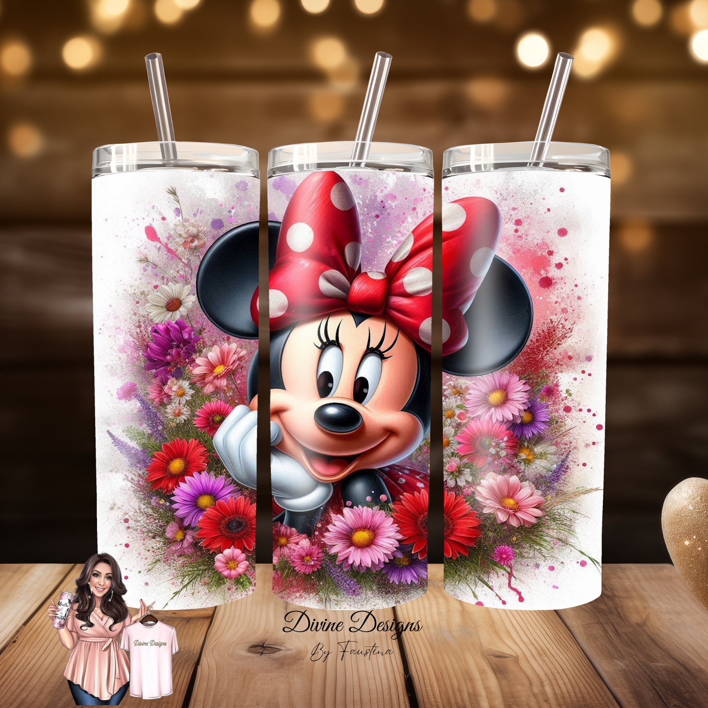 Mouse floral tumbler 20oz
