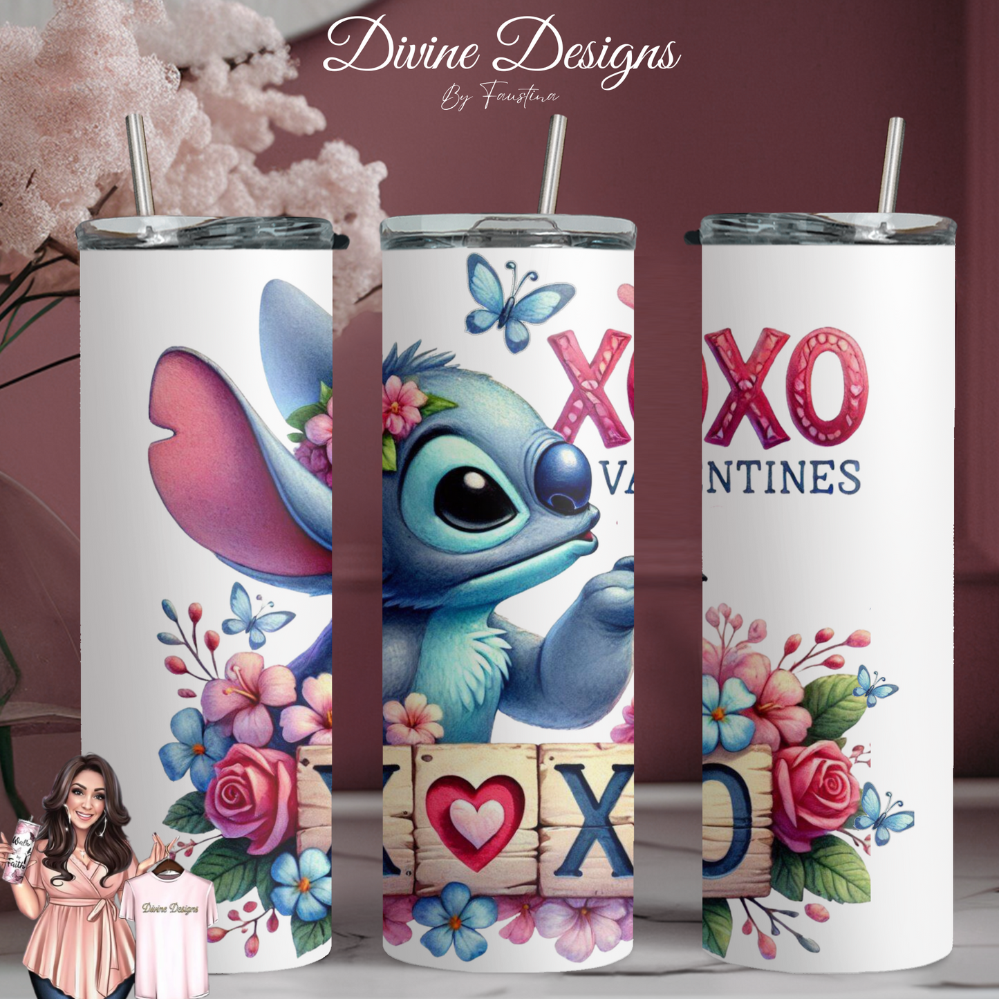 Valentines Day Stitch 20oz Character Tumbler