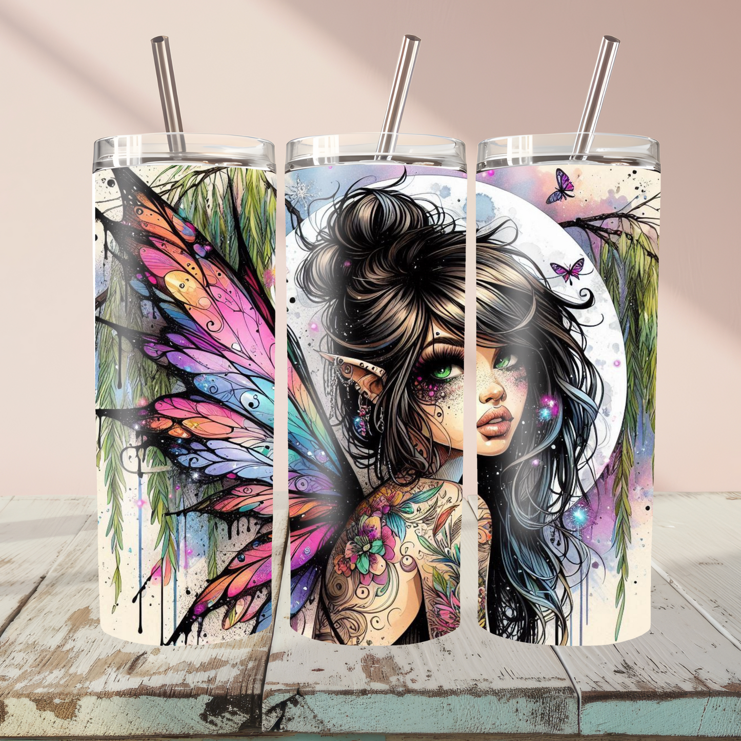 Fairy 20oz tumbler with lid and straw