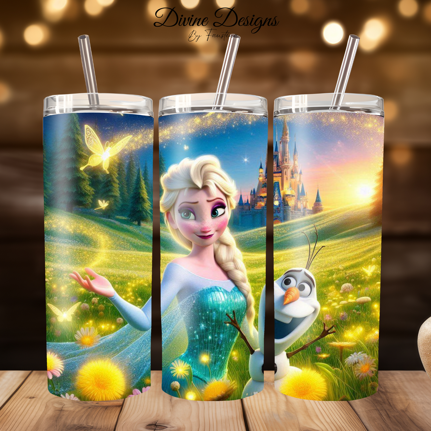 Frozen tumbler 20oz with lid and straw