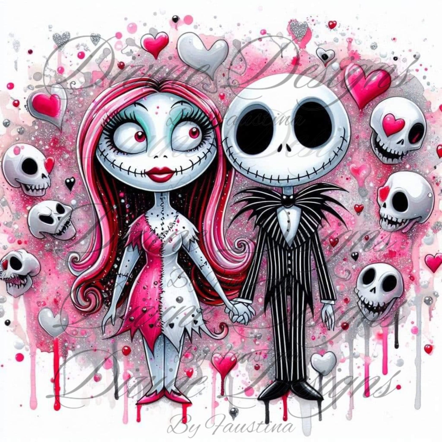 Jack and Sally 20 oz Skinny Tumbler