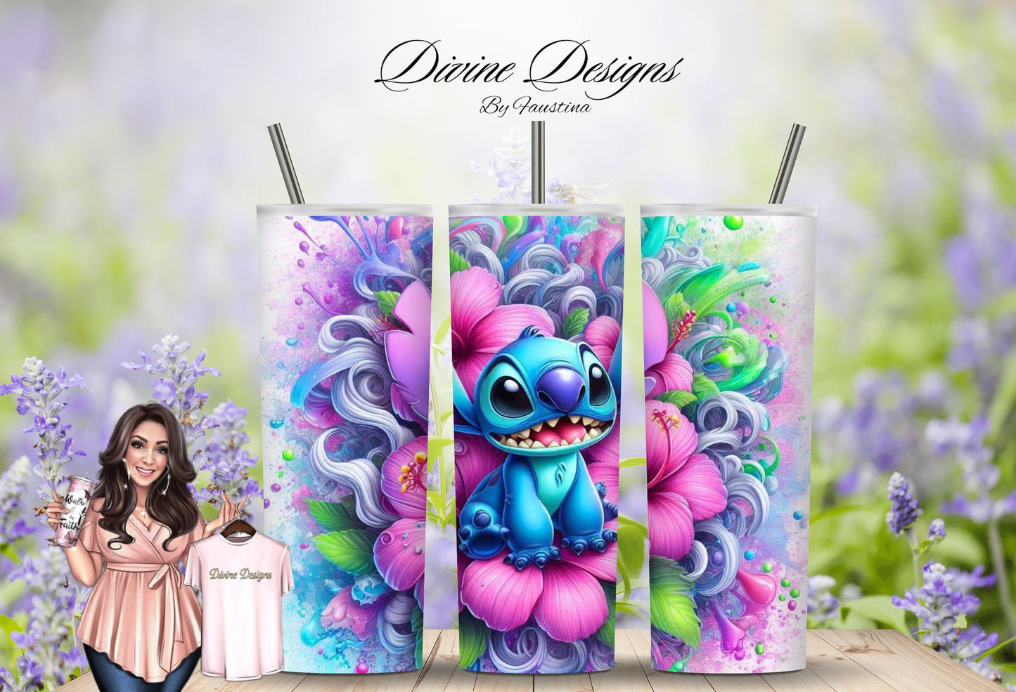 Stitch cartoon character 20 oz Skinny Tumbler