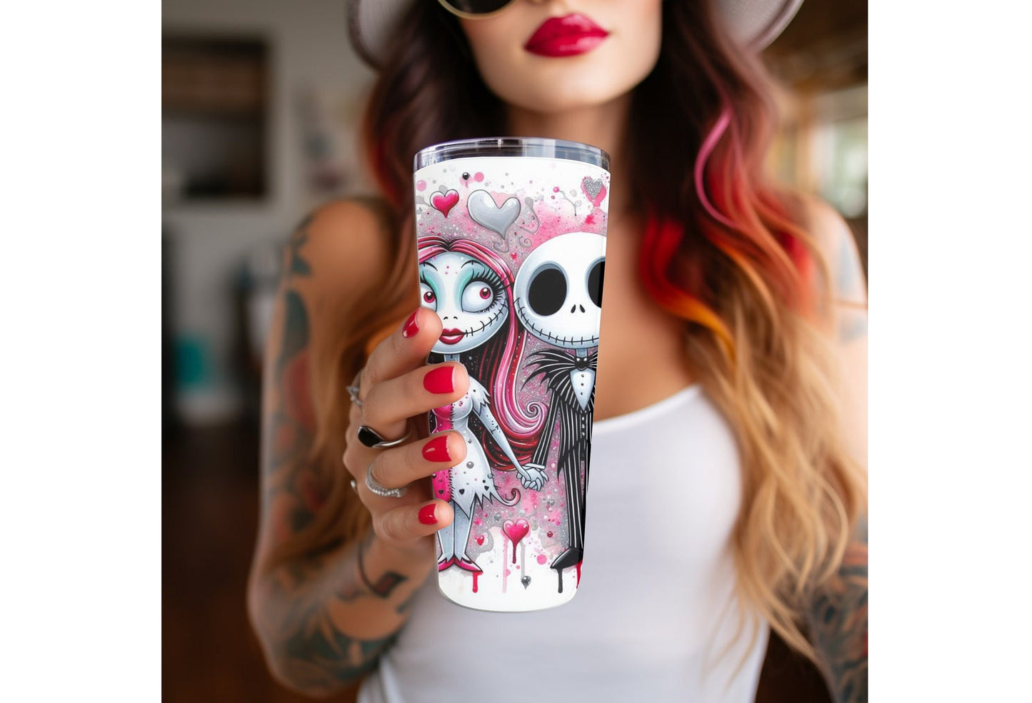 Jack and Sally 20 oz Skinny Tumbler