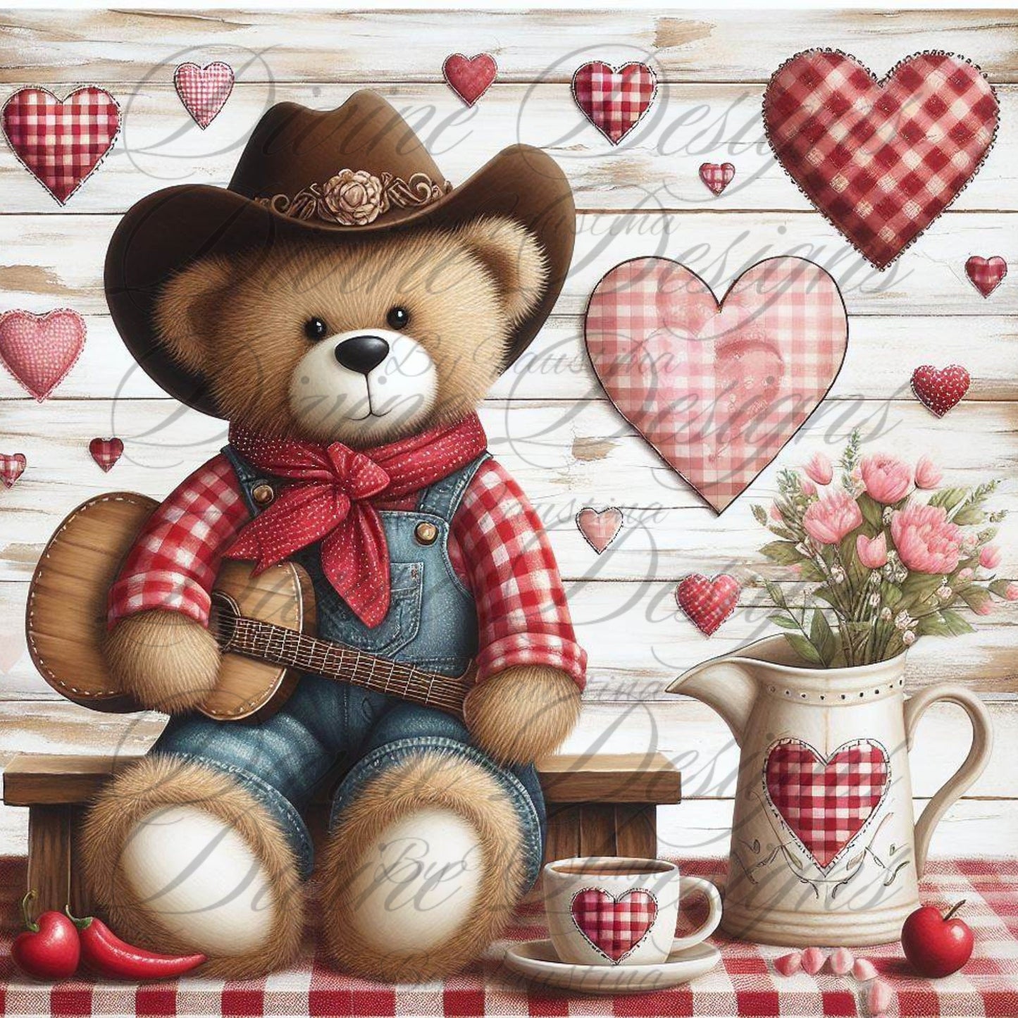 Cowboy Teddy bear 20 oz Skinny Tumbler