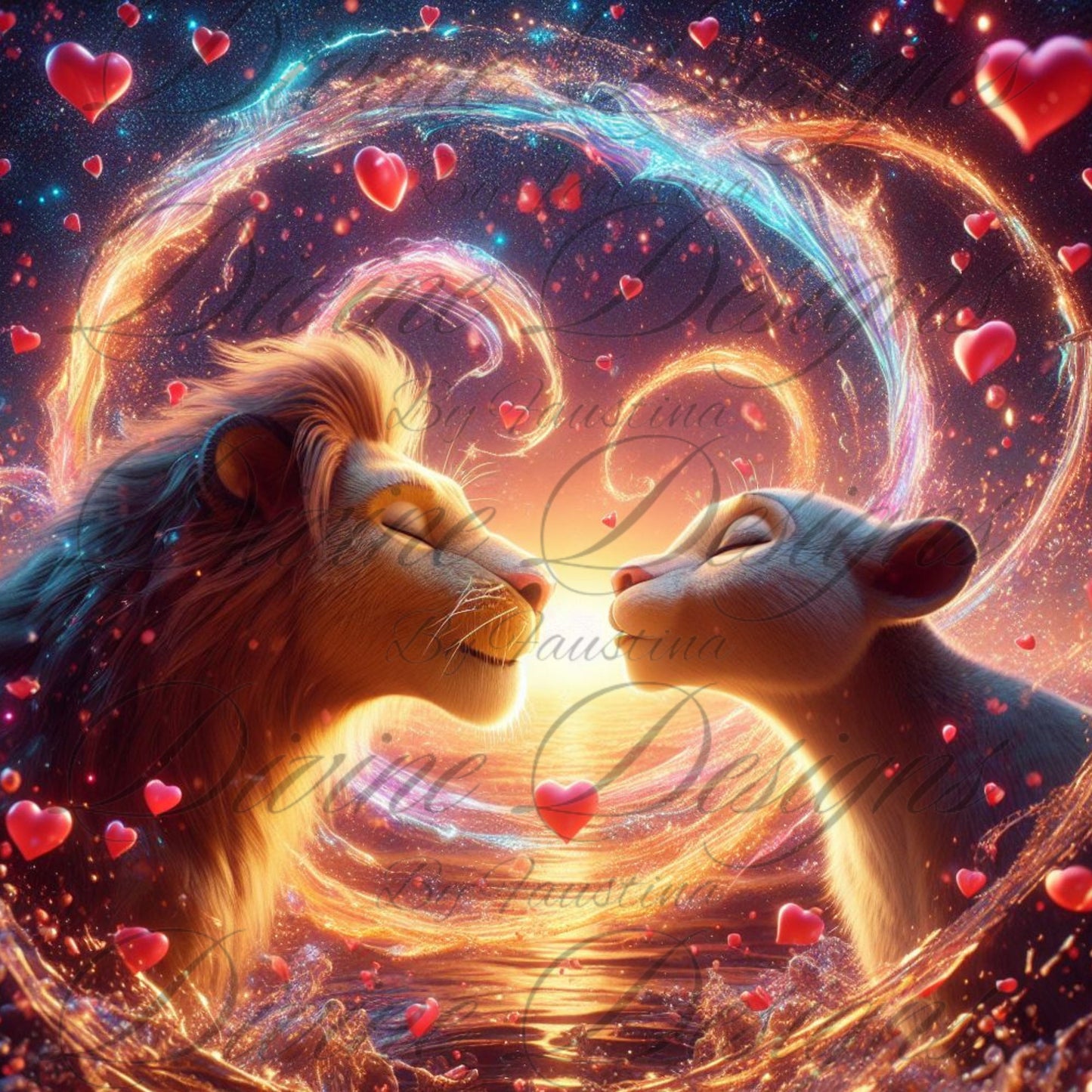 Lion couple 20 oz Skinny Tumbler