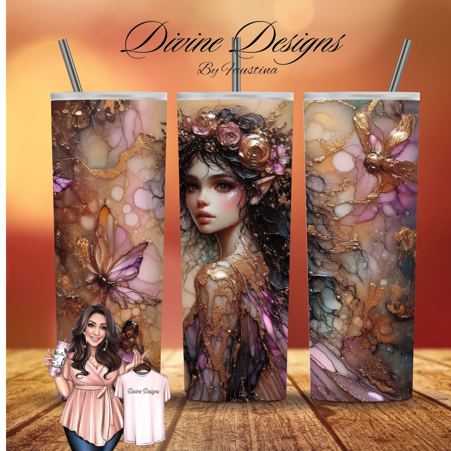Woodland Fairy 20 oz Skinny Tumbler