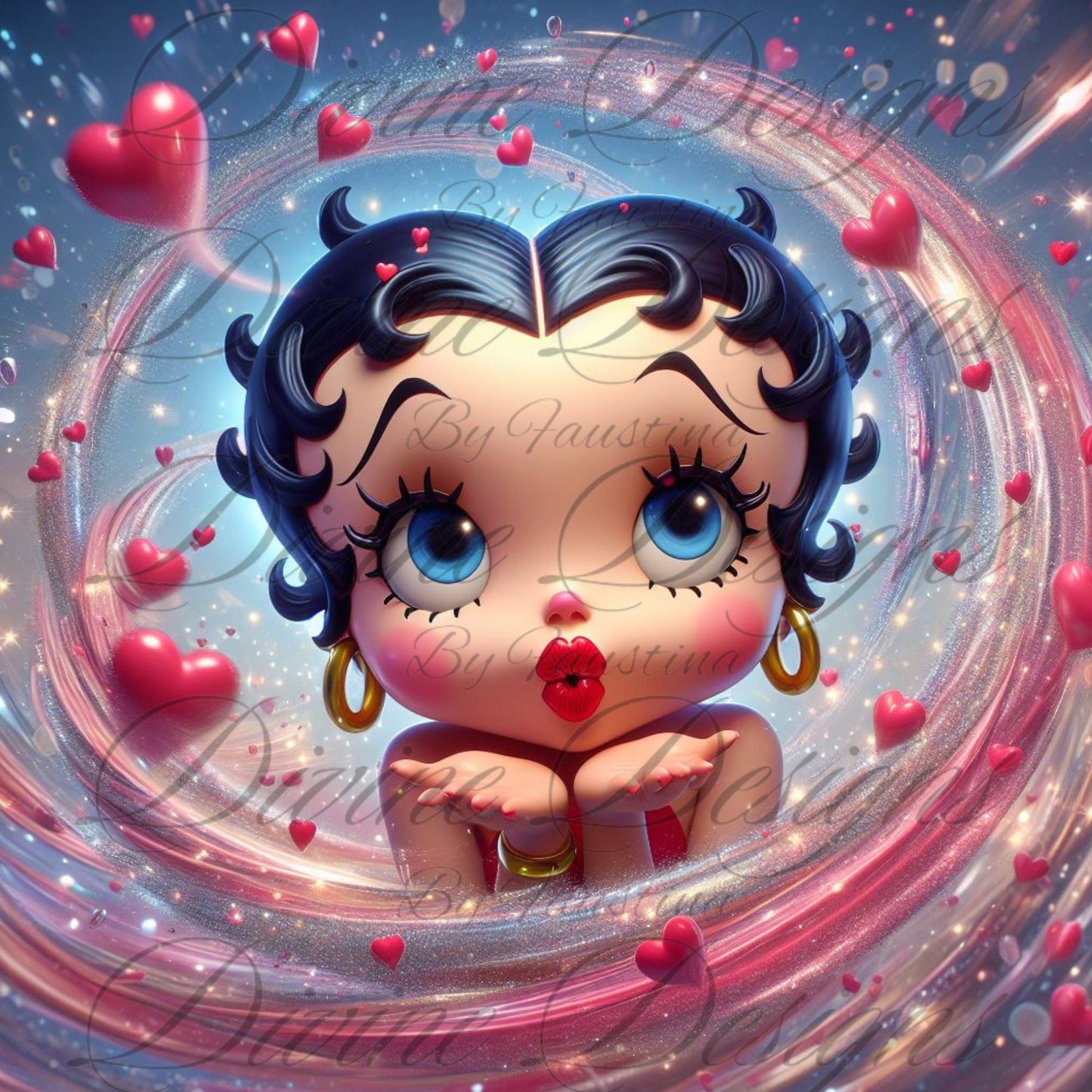 Betty Boop cartoon kiss 20 oz Skinny Tumbler