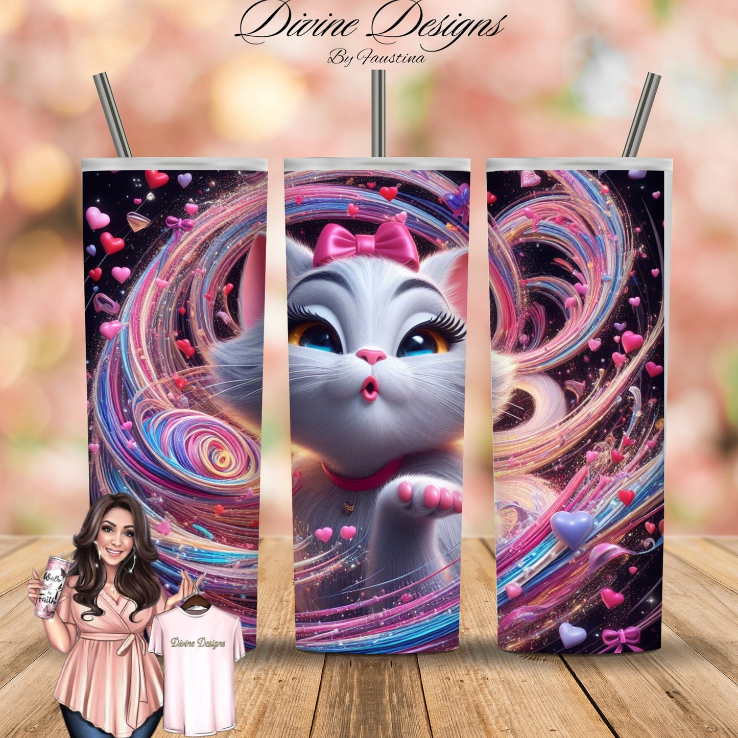 Marie Cartoon character Skinny 20oz Tumbler