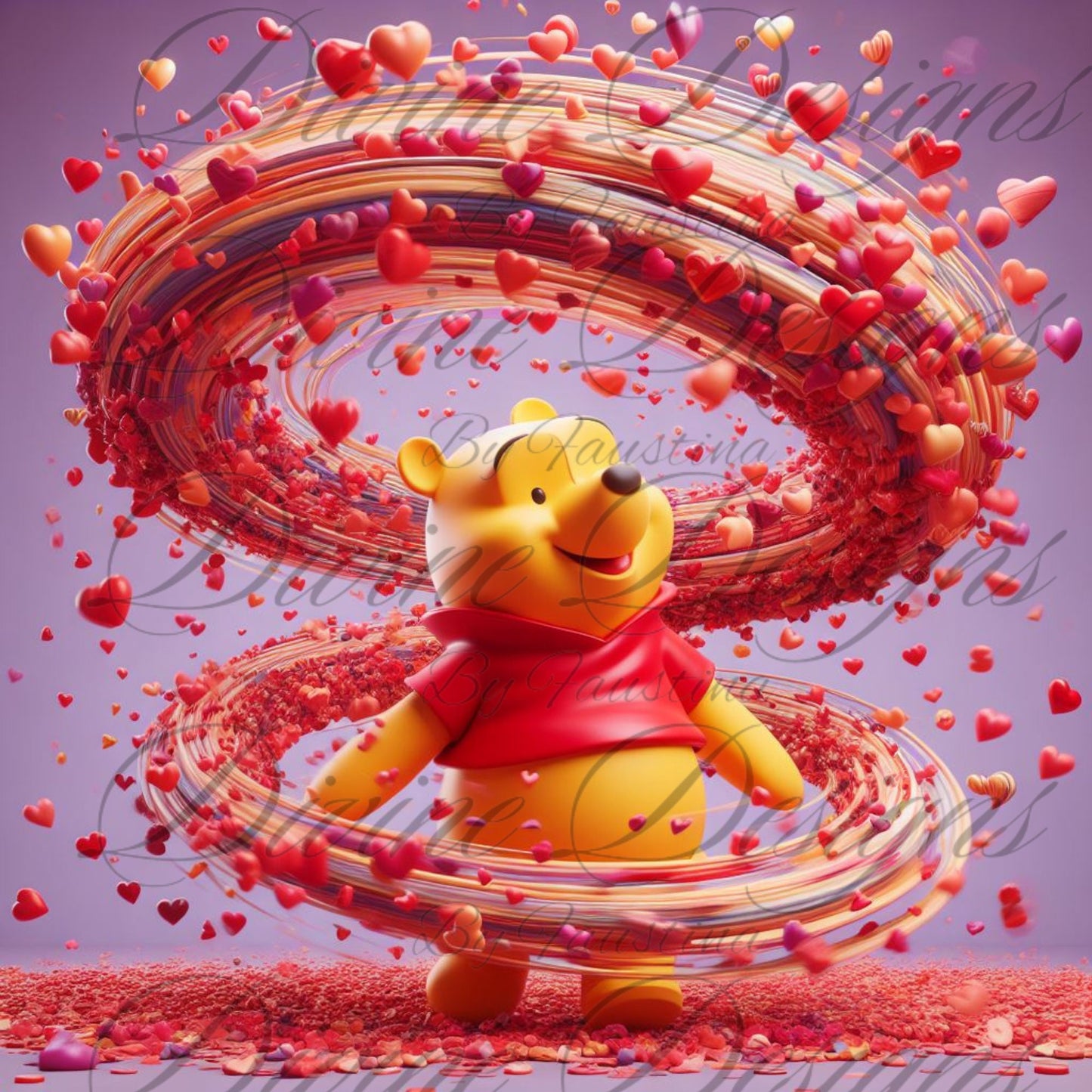 Pooh 3D Valentine 20 oz Skinny Tumbler