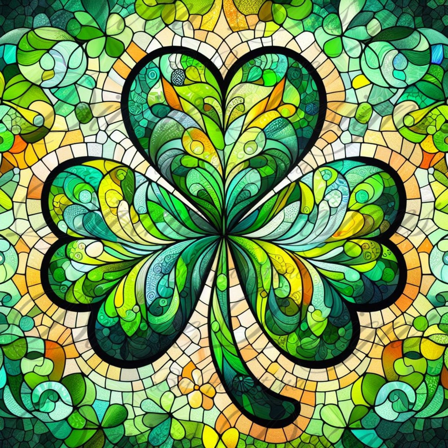 Shamrock Stained Glass 20 oz Skinny Tumbler