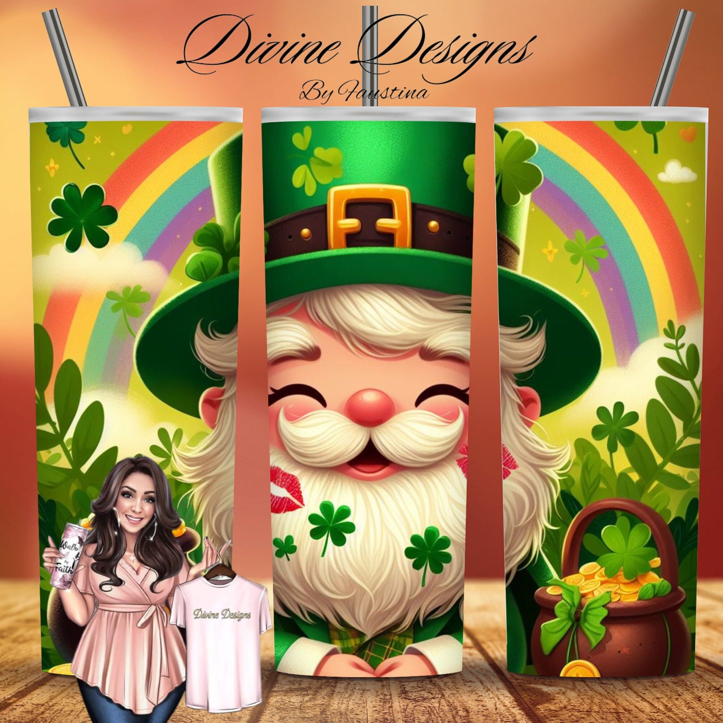 Leprechaun 20 oz Skinny Tumbler