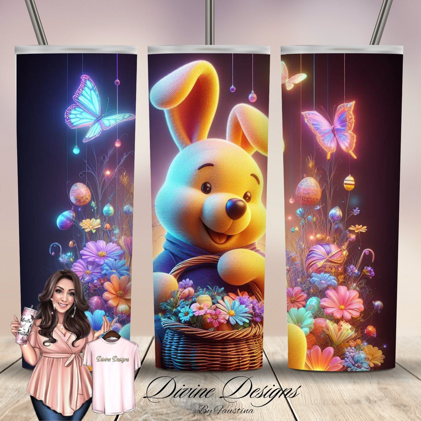 Easter Bunny 20 oz Skinny Tumbler