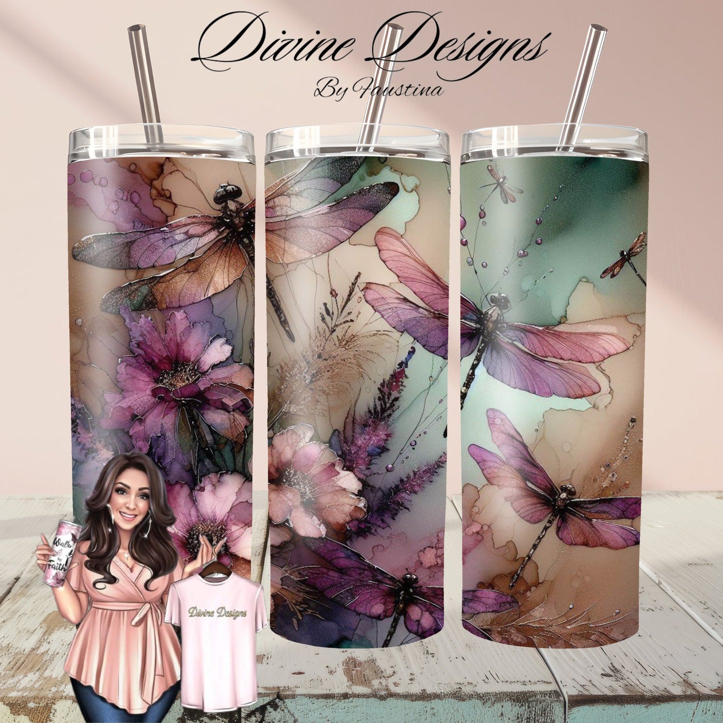 Dragonfly 20 oz Skinny Tumbler