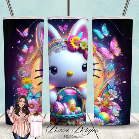 Kitty Easter Bunny 20 oz Skinny Tumbler