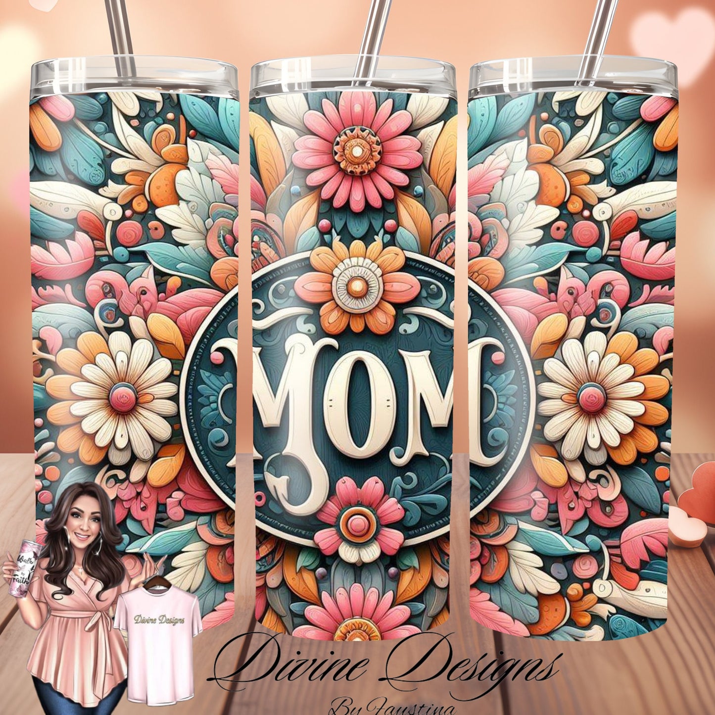 Mothers Day Floral 20 oz Skinny Tumbler