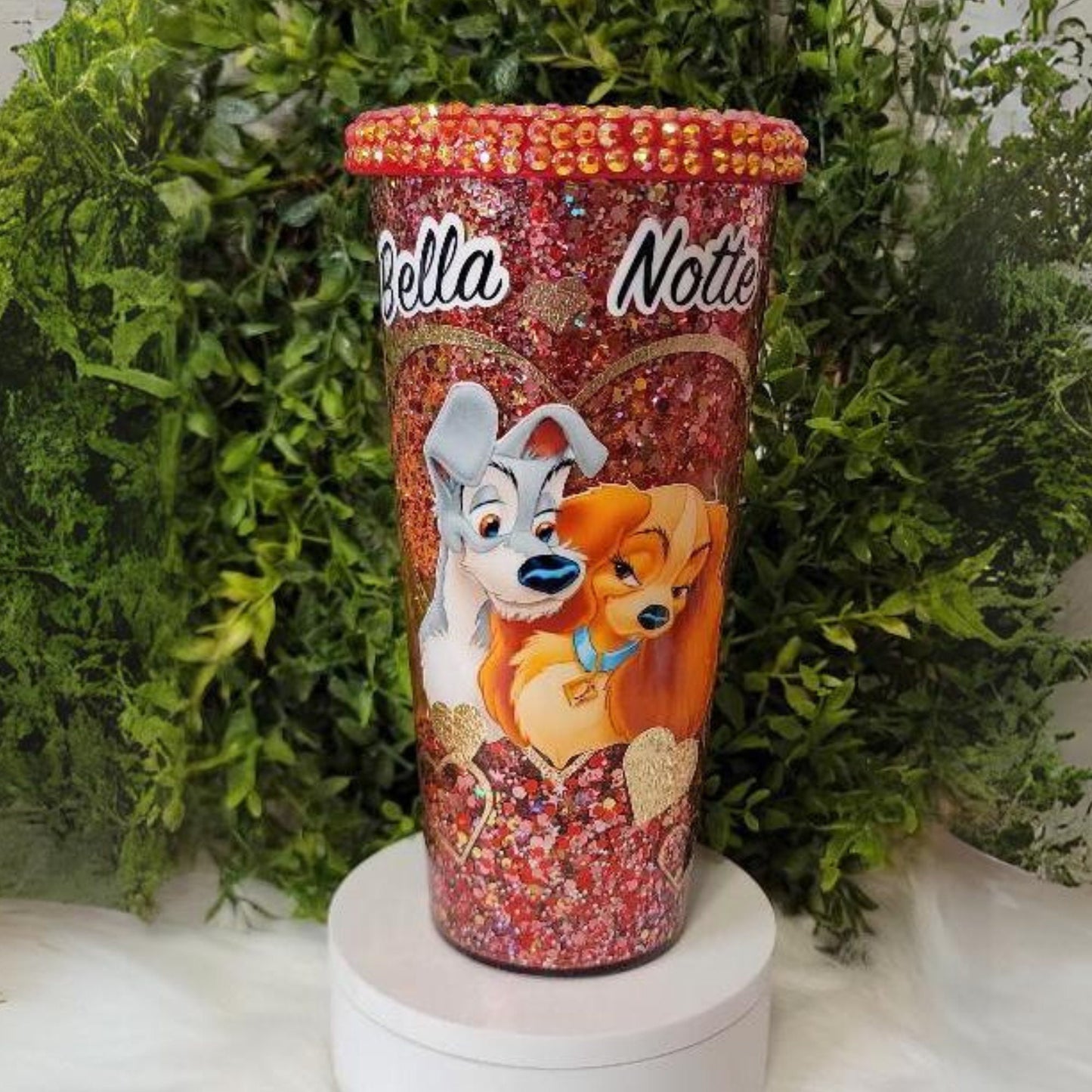 Lady and the Tramp Snow Globe Acrylic Tumbler 24oz