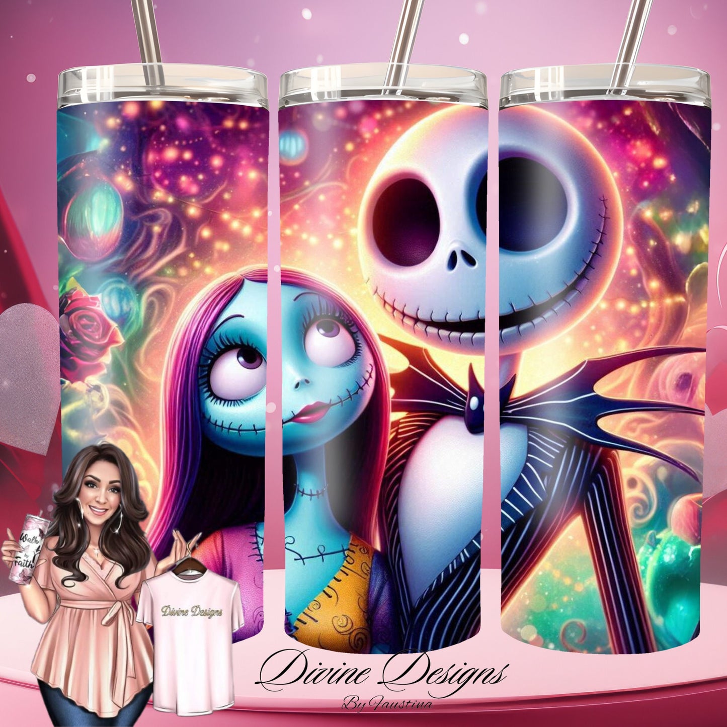 Jack N Sally Character 20 oz tumbler