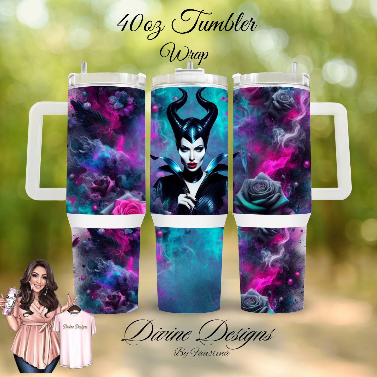 Maleficent Villain 40oz Tumbler wrap,