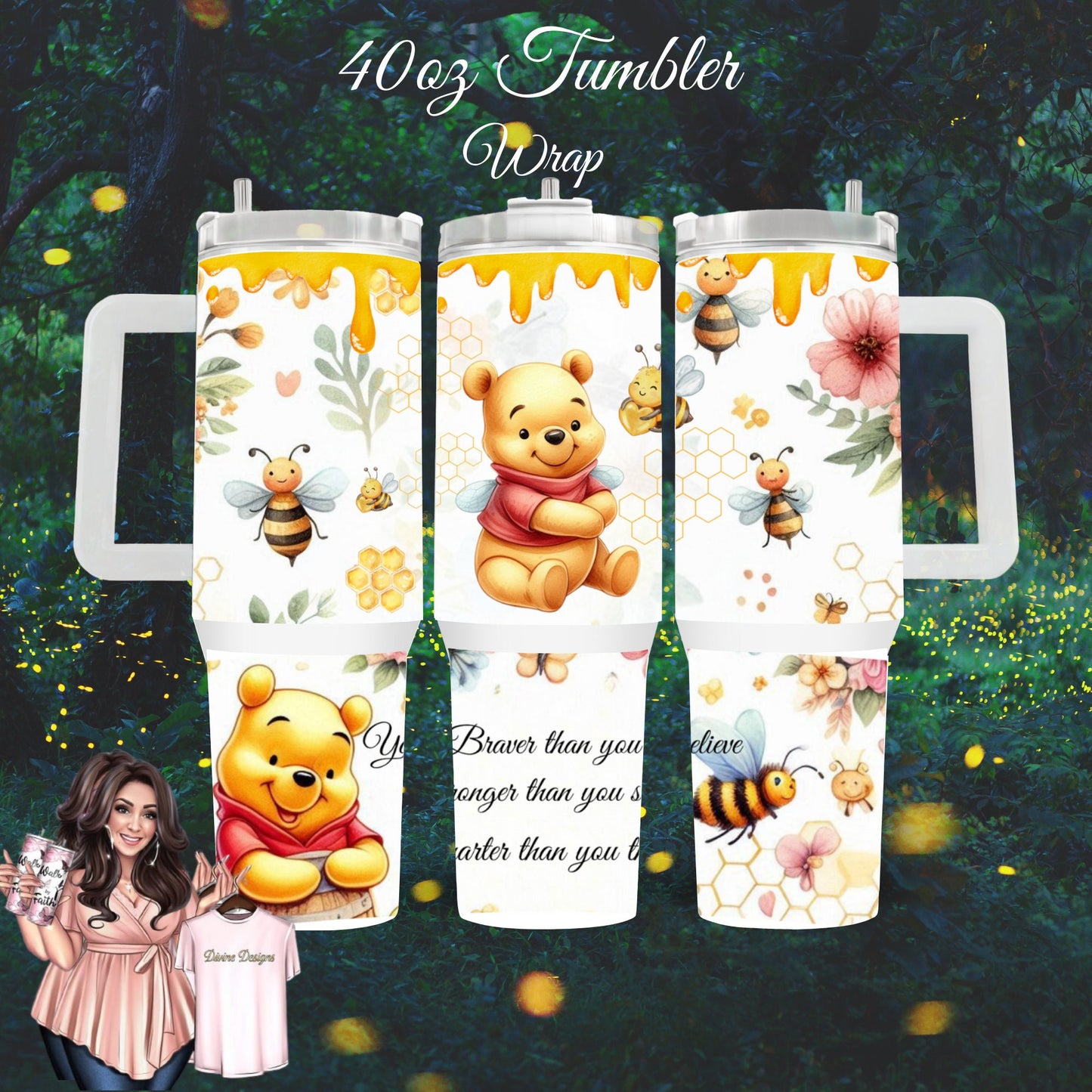 Winnie The Pooh 40oz Tumbler wrap