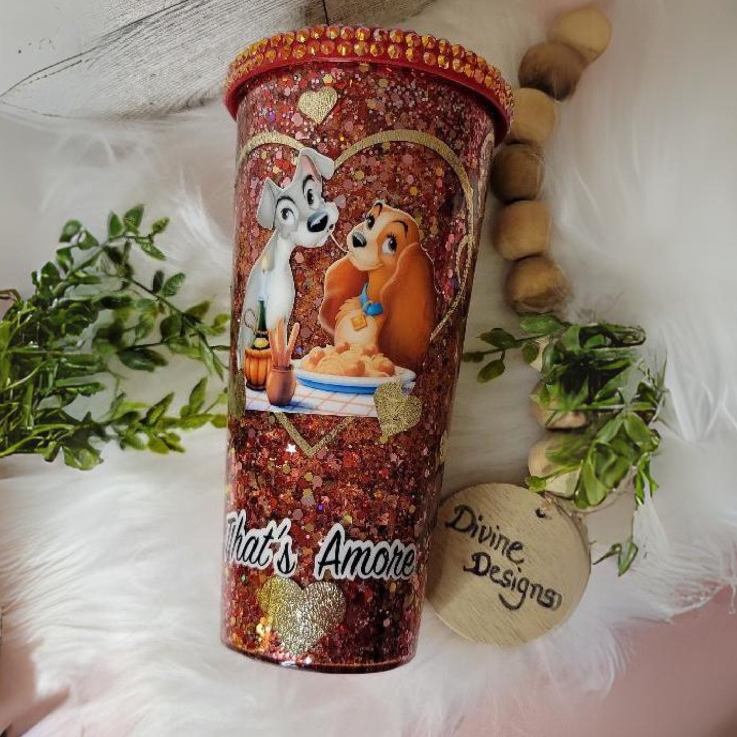 Lady and the Tramp Snow Globe Acrylic Tumbler 24oz