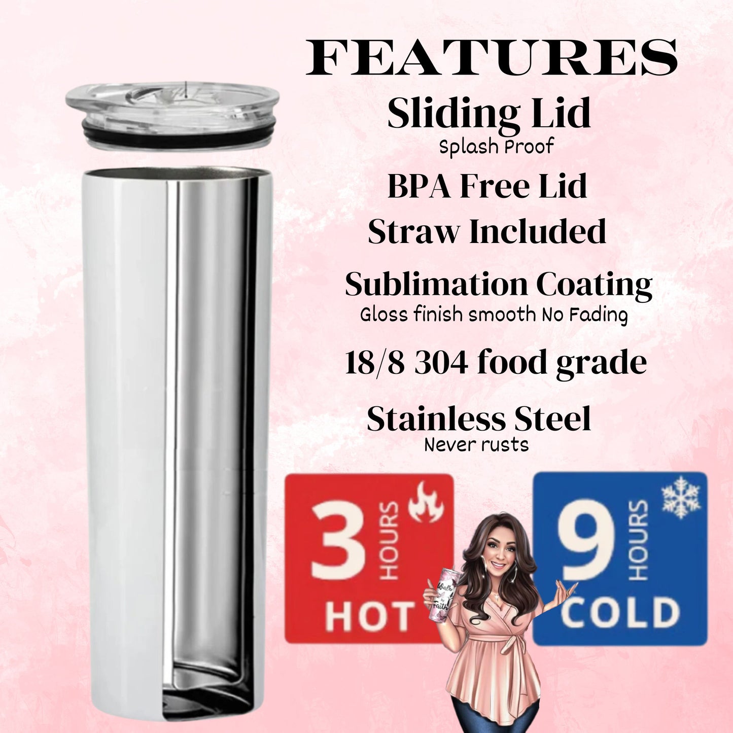 Boho Floral 20 oz Skinny Tumbler