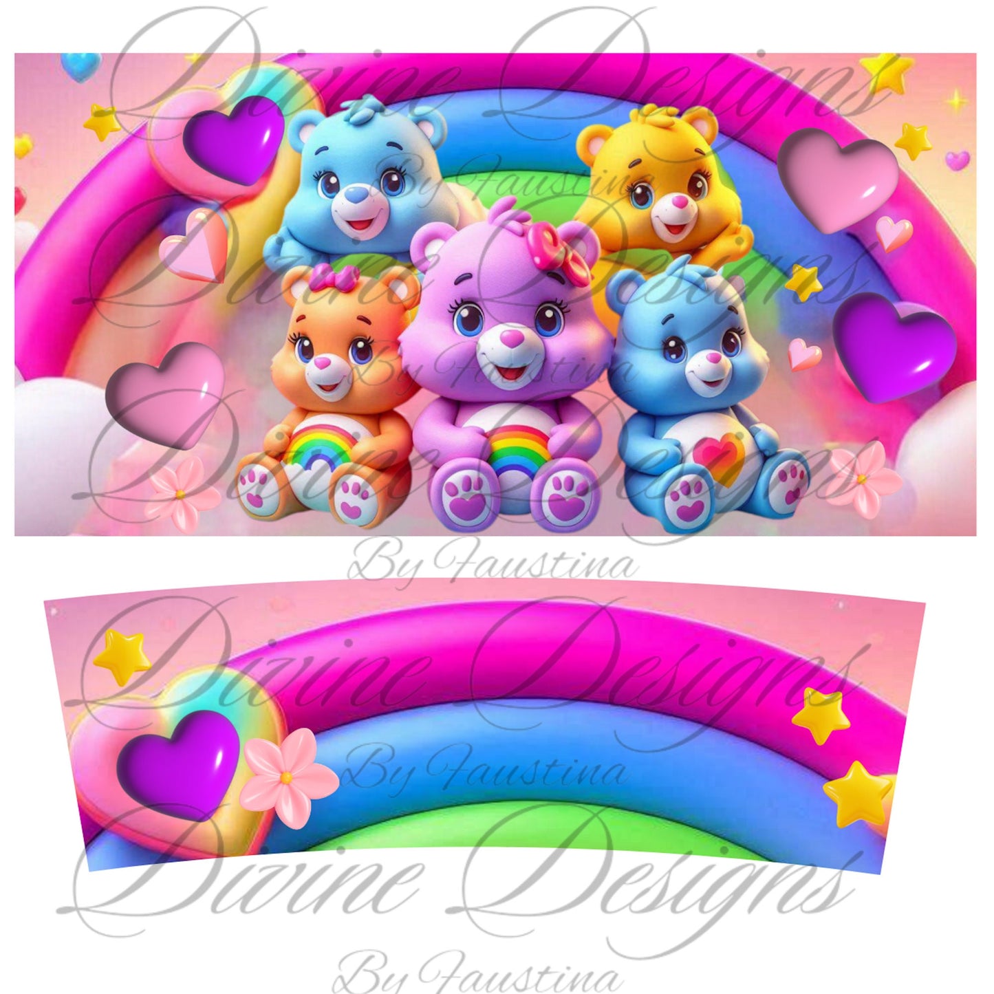 Care Bear 40oz Tumbler wrap