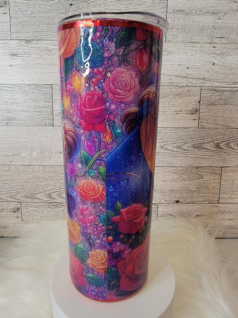 Princess Belle Stained Glass 20oz tumbler