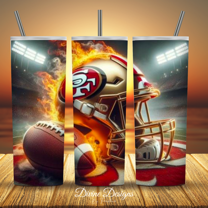20 oz tumbler Football Fan Drinkware, Team Spirit Gift