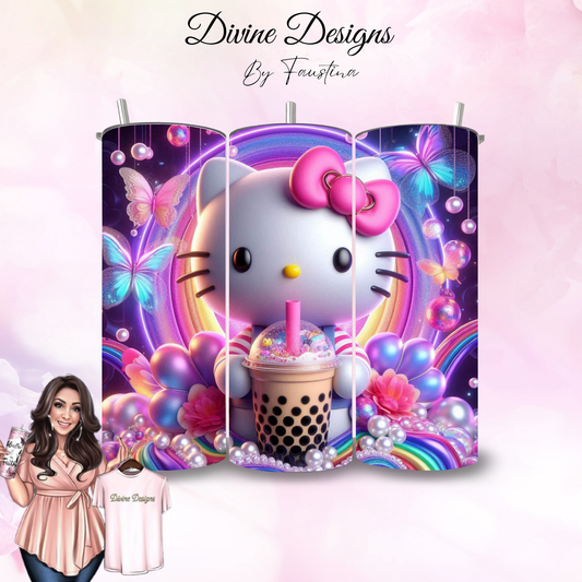 Kitty Boba Tea 20oz Tumbler