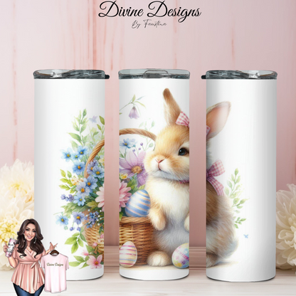 Easter Bunny Tumbler 20oz with lid and straw