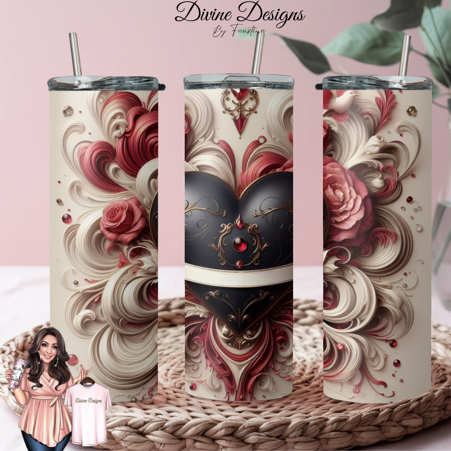 Valentine Heart 20oz Tumbler wrap