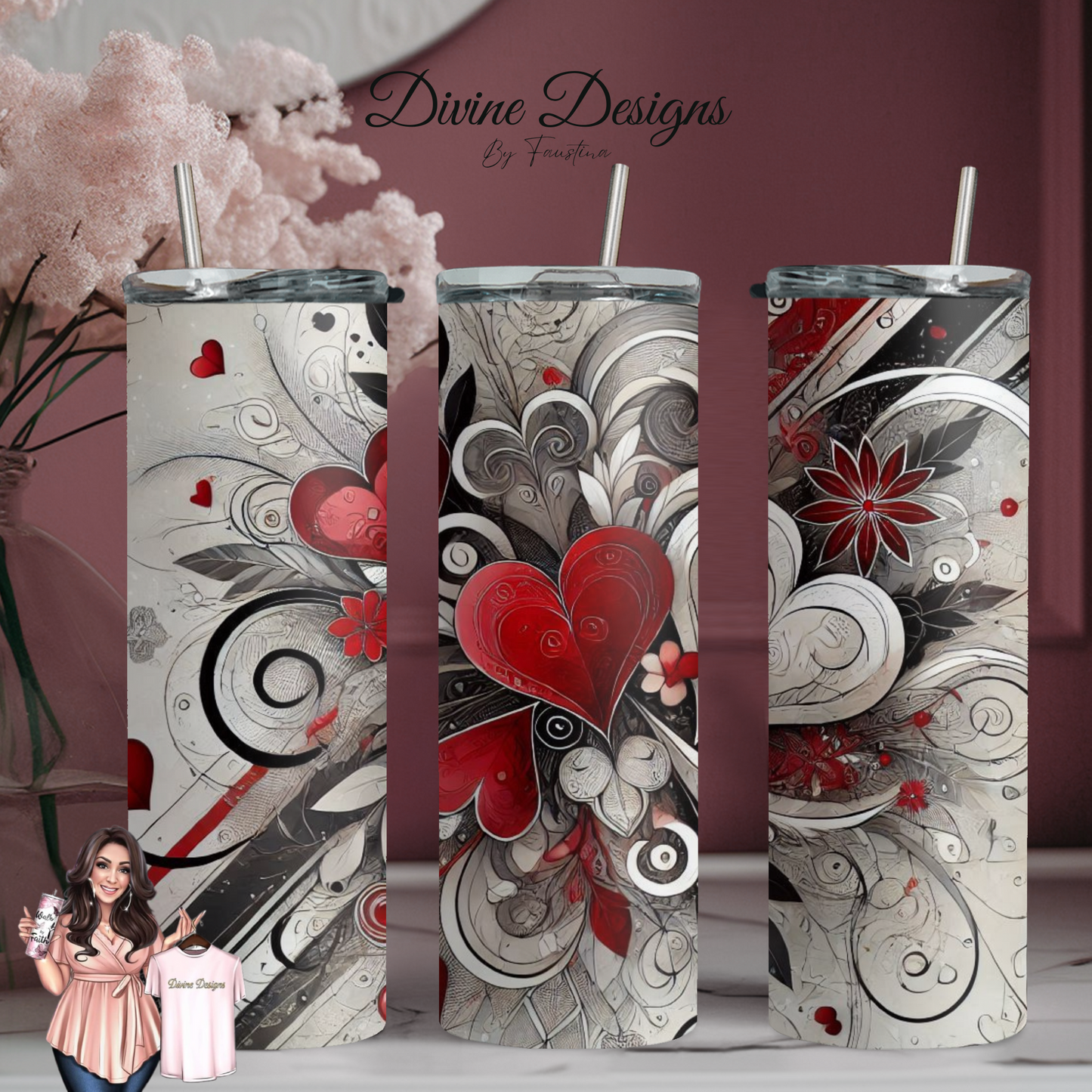 Valentine Abstract 20oz Tumbler