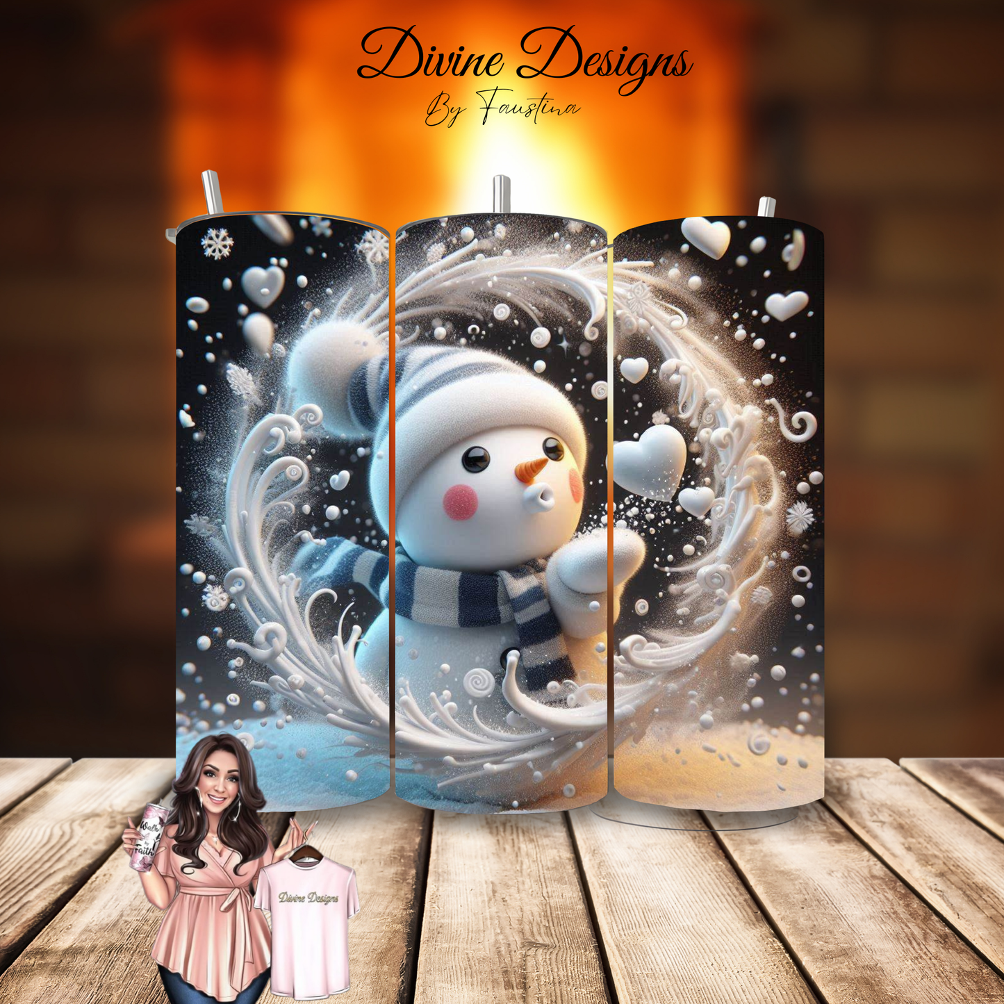 Snow Man's Kiss 20oz Christmas Tumbler