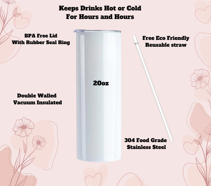 Stitch Autism 20oz Skinny Tumbler with lid and Straw