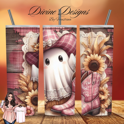 Cute Cowgirl Ghost 20 oz Tumbler
