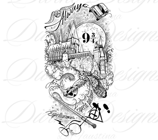 Harry Potter  Hogwarts Sketch PNG