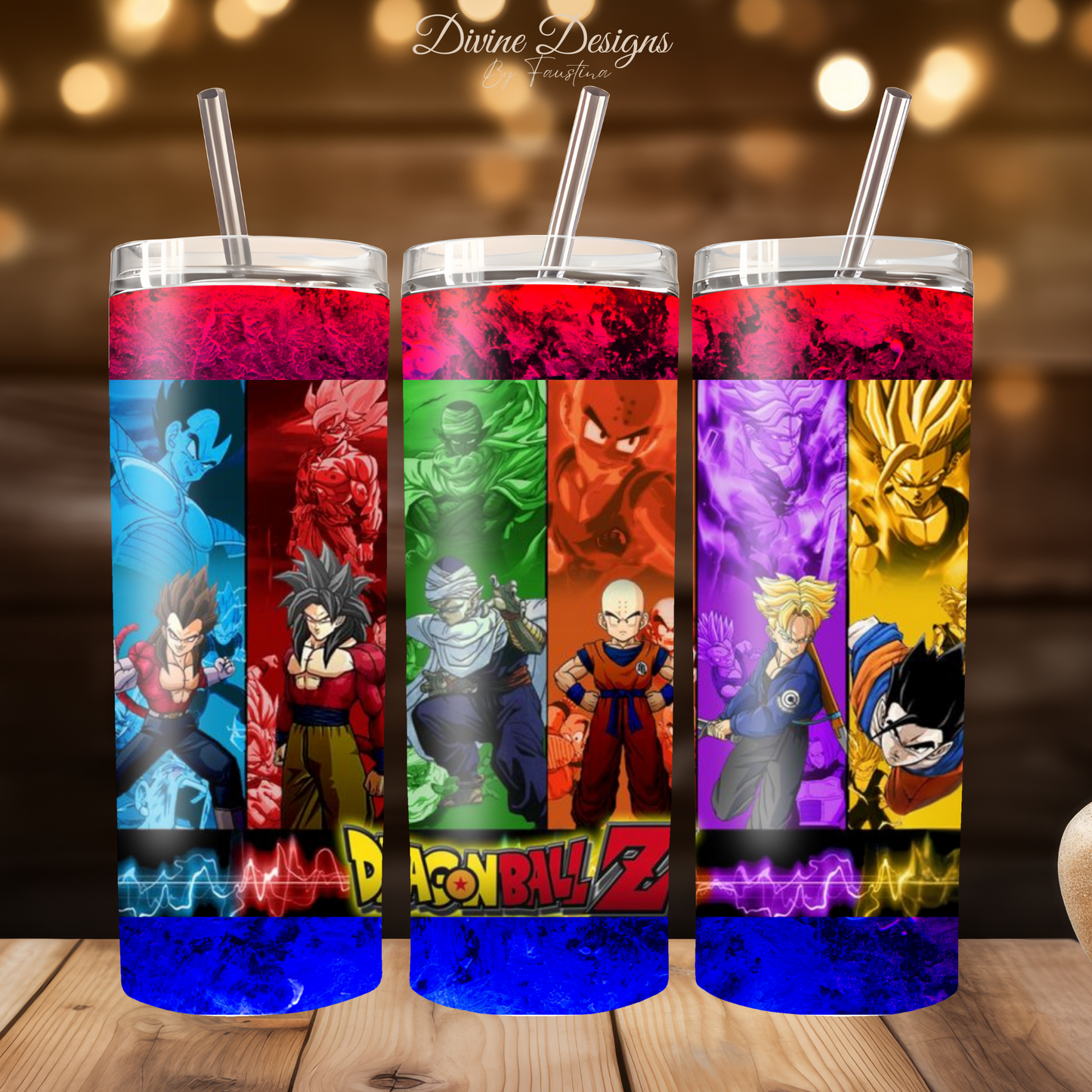 Dragon Ball Z tumbler 20oz with lid and straw