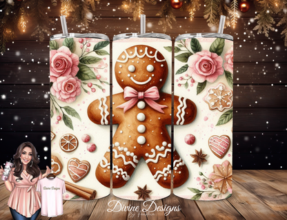 Gingerbread pink Tumbler 20oz