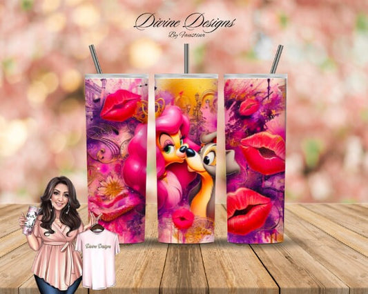 Lady N Tramp Cartoon Valentine 20 oz Skinny Tumbler