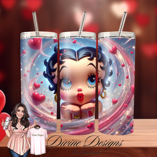 Betty Boop cartoon kiss  20 oz Skinny Tumbler