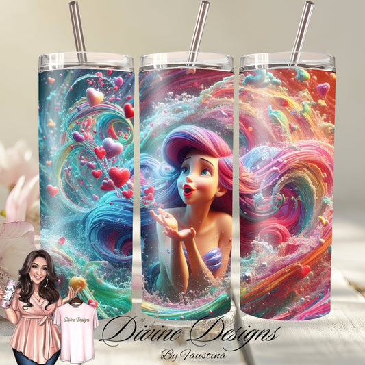 Princess 3D Valentine 20 oz Skinny Tumbler