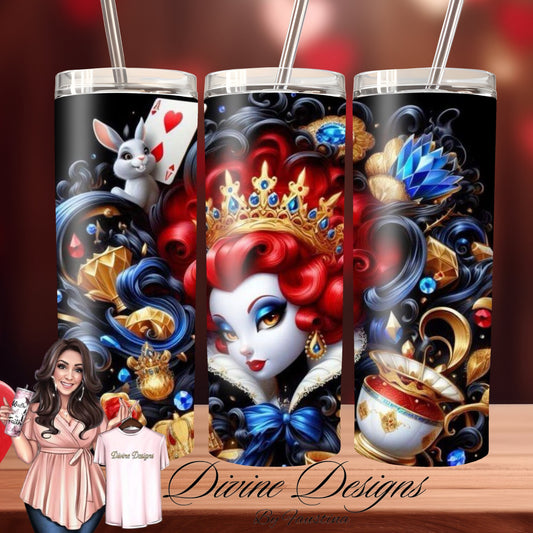 Queen of Hearts cartoon 20 oz Skinny Tumbler