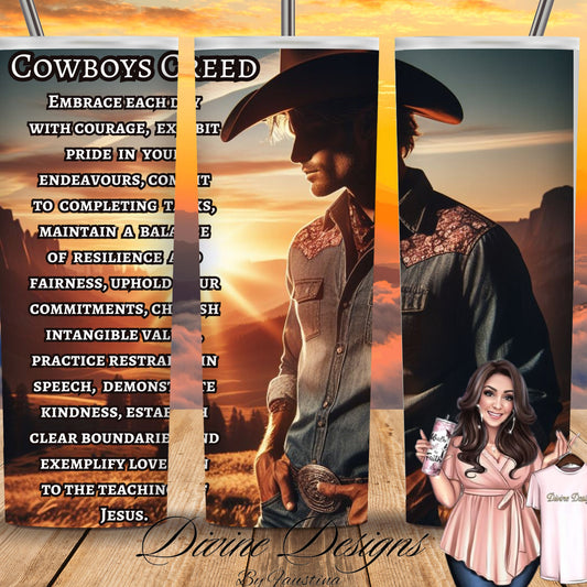 Cowboy Western 20 oz Skinny Tumbler