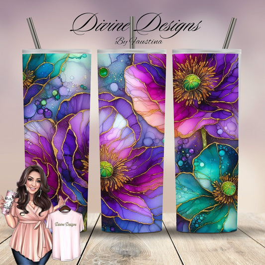 Floral 20 oz Skinny Tumbler